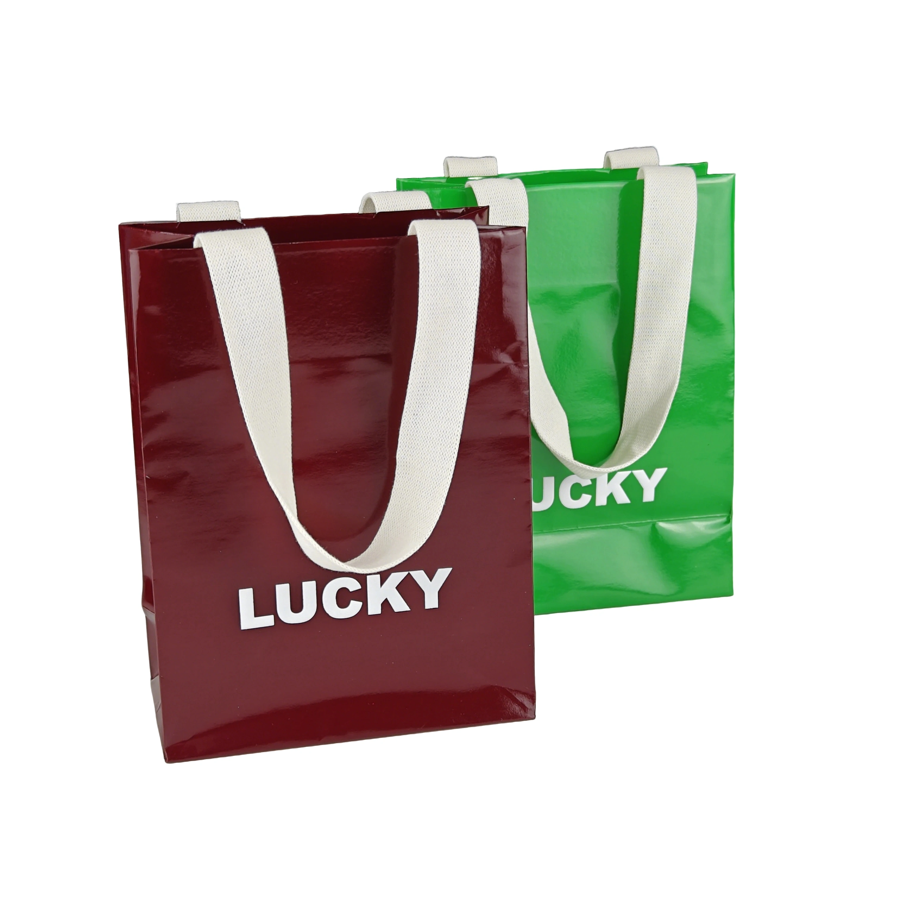 Custom fabric handle paper tote for brand packaging display
